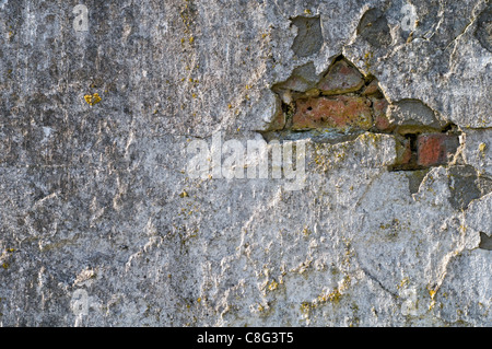 Detail of the textures on a crumbling concrete wall Stock Photo