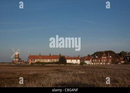 The windmill and house of the village of Cley-next-the-Sea on the North Norfolk coast, England Stock Photo