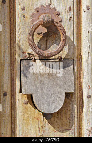 Hand Forged Iron Door Handle Stock Photo