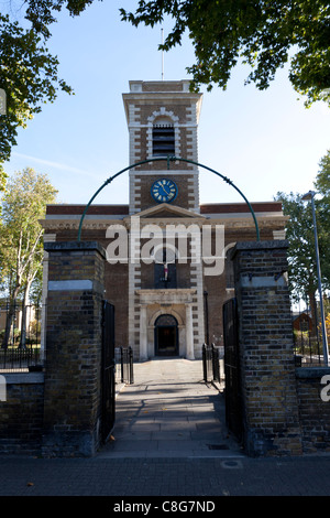 Front entrance to St Matthews Church,  Saint Matthew's Row, Bethnal Green London, UK. Stock Photo