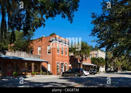 Main Street in the historic old town of Micanopy, North Central Florida, USA Stock Photo