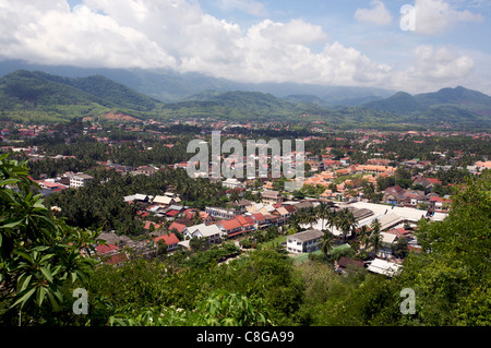 View over Luang Prabang, Laos, Indochina, Southeast Asia Stock Photo