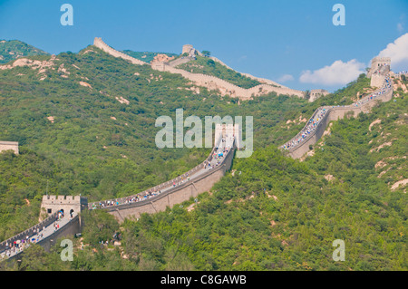 The Great Wall of China, UNESCO World Heritage Site, Badaling, near Beijing, China Stock Photo