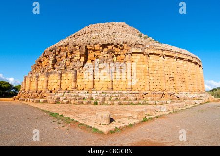 The tomb of the Christian, old Christian pyramid, Tipasa, UNESCO World Heritage Site, Algeria, North Africa Stock Photo