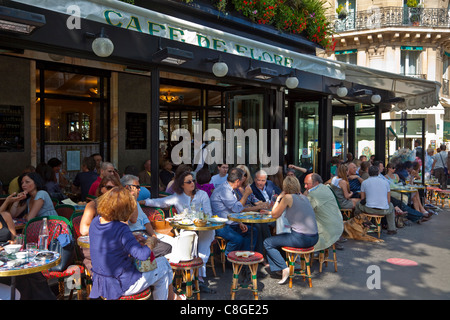 Cafe de Flore, Saint-Germain-des-Pres, Left Bank, Paris, France Stock Photo