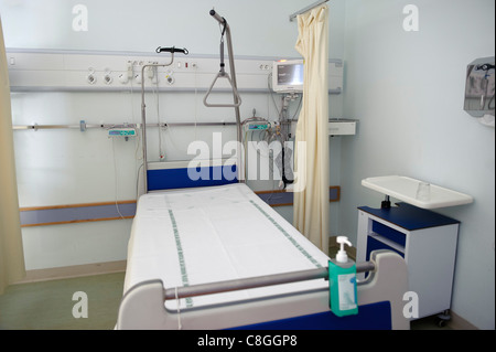 Empty hospital bed Stock Photo