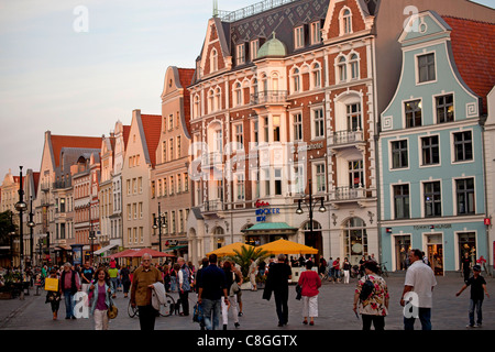 Pedestrian zone in the Hanseatic city of Rostock, Mecklenburg-Western Pomerania, Germany, Europe Stock Photo