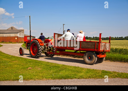 Tractor Run through the Lincolnshire Wolds Stock Photo