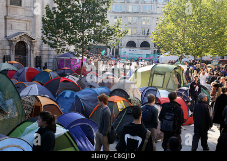 Anti capitalist protest at St Paul's, London, 22/10/2011. Stock Photo