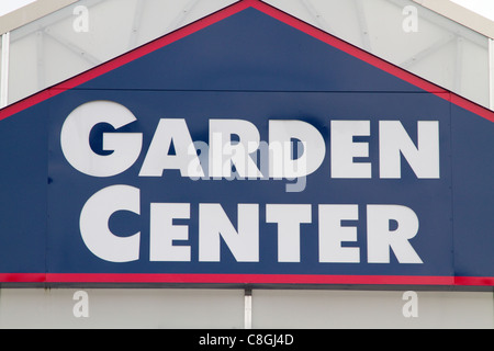 Garden centre, center, sign. Stock Photo
