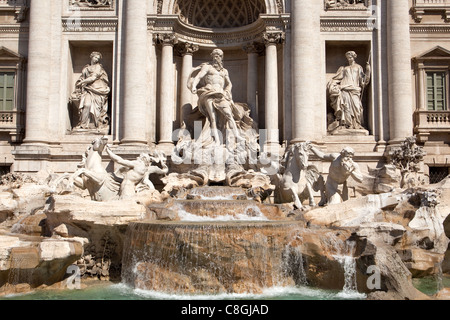 The Trevi Fountain.A fountain in the Trevi rione in Rome, Italy. Stock Photo