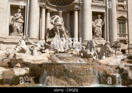 The Trevi Fountain.A fountain in the Trevi rione in Rome, Italy. Stock Photo