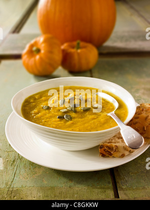 Pumpkin & Bacon Soup Stock Photo