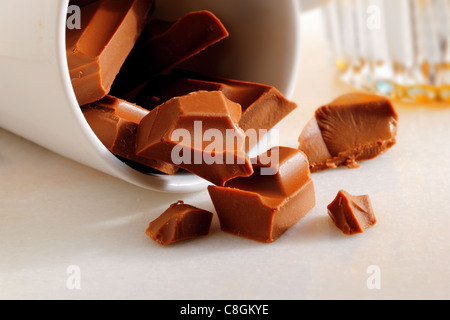 Milk Chocolate chunks Stock Photo