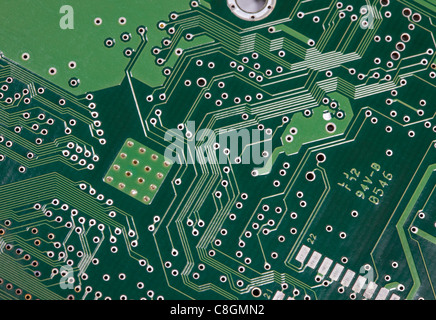 Reverse side of Printed Circuit Board Stock Photo