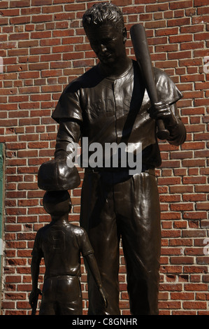 Theodore Samuel 'Ted' Williams (1918- 2002), 'The Kid'. American professional baseball player and manager. Monument. Boston. USA Stock Photo