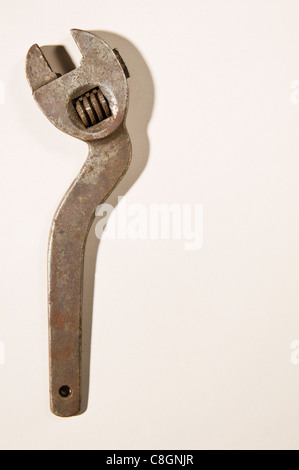 Rusty old adjustable Spanner Stock Photo