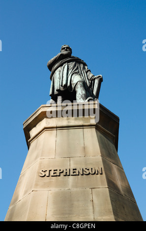 George Stephenson memorial statue in Newcastle upon Tyne, England, UK Stock Photo