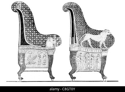 Ancient Egyptian furniture, antique print 1875 Stock Photo: 115216385