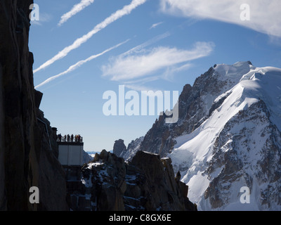 Viewing platform, Aiguille du Midi, Chamonix, France Stock Photo