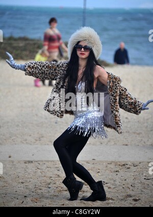 The National Trust Silly Walking campaign launch of regional mile-long walks, UK Stock Photo