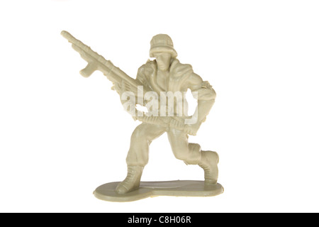 plastic toy soldier photo on the white background Stock Photo