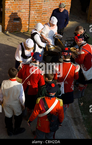 Actors and volunteers taking part in a re-enactment display at Landguard Fort near Felixstowe in Suffolk Stock Photo