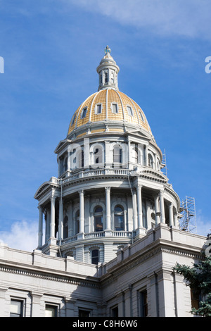 Gold Exterior Dome Of The Colorado State Capitol Building In Denver 