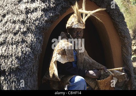 Basotho, Cultural Village, South Sotho, Chief, Qwa Qwa, National Park, South-Africa, Africa, man, native Stock Photo