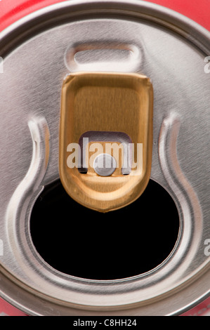 closeup on an empty aluminum can Stock Photo