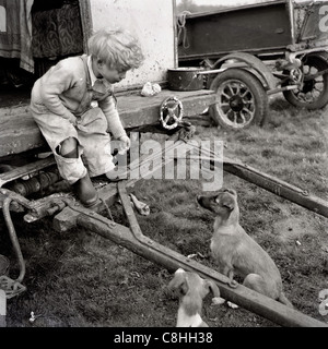 Gypsies living in Kent in 1961 B&W Stock Photo
