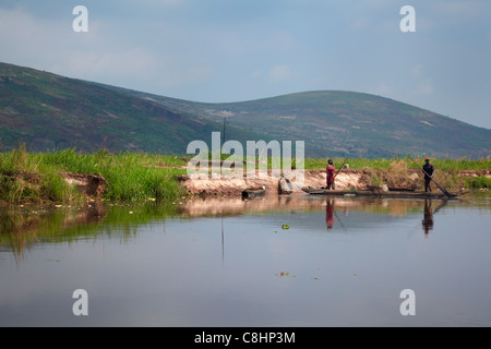 Fishing on the Congo River, Republic of Congo, Africa Stock Photo