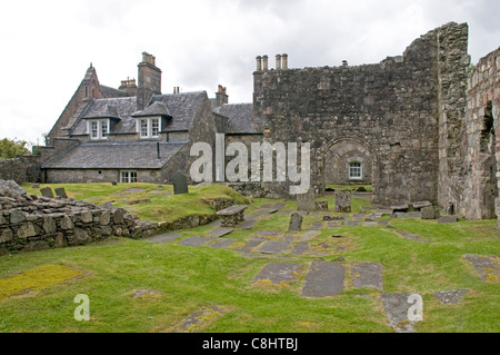 Remains of Ardchattan Priory on the northern side of Loch Etive. Stock Photo