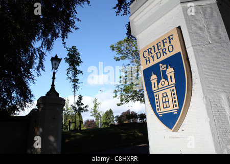 Sign at the entrance to the luxury Crieff Hydro hotel in Perthshire, Scotland, UK Stock Photo