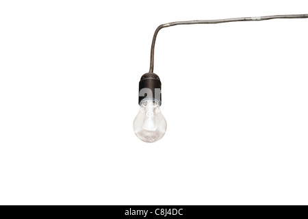 A white round electrical socket in a dark wooden frame is mounted ...