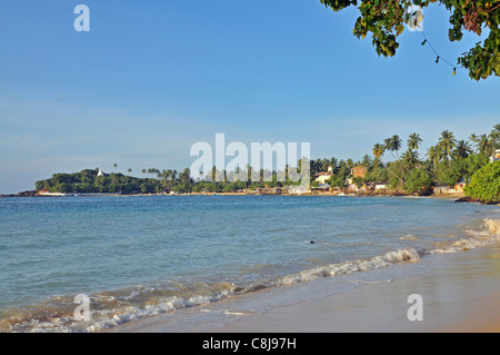 Asia, Ceylon, coast, seashore, sand beach, beach, seashore, South Asia, Unawatuna, Sri Lanka Stock Photo