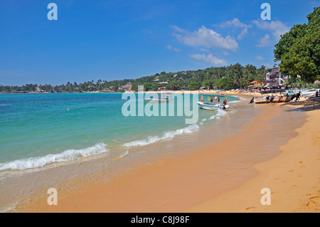 Asia, Ceylon, coast, seashore, sand beach, beach, seashore, South Asia, Unawatuna, Sri Lanka Stock Photo