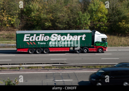 Eddie Stobart lorry on M40 motorway, Warwickshire, UK Stock Photo