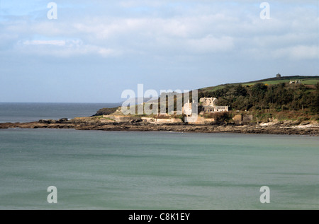 Prussia Cove, Cornwall, England. Large stone house. Stock Photo