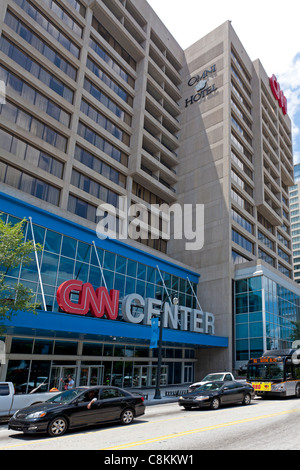 CNN Center and Omni Hotel in Atlanta, Georgia Stock Photo