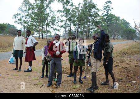 Local children at Numwa Primary School, Zimbabwe, Southern Africa Stock Photo