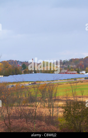 Ferrisburgh Solar Farm facility in Vergennes, Vermont Stock Photo