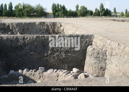 Early neolithic archaeological site of Kortik Tepe near Agil Koyu Stock ...