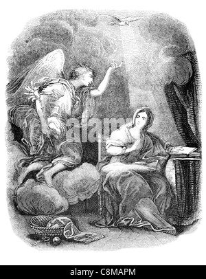 Annunciation Blessed Virgin Mary Lord Christian celebration announcement angel Gabriel conceive mother Jesus Son God Religion Stock Photo