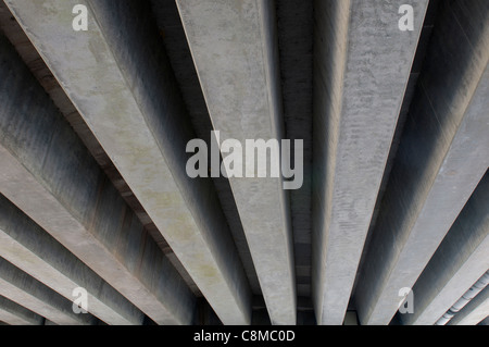 Underneath of M42 flyover, Pooley Country Park, Warwickshire, UK Stock Photo