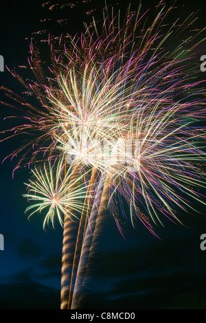 fireworks; Land's End; cornwall; UK Stock Photo
