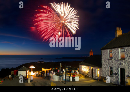fireworks; Land's End; cornwall; UK Stock Photo