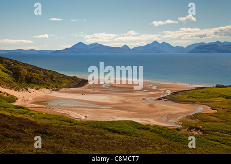 The mountains of South Skye from Sand near Applecross Stock Photo