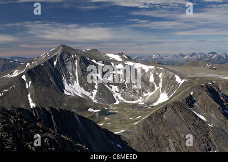 Mountain Narodnaya - the highest point in Ural mountains. Polar Ural. National park Yugyd Va. The Republic of Komi. Russia. Stock Photo