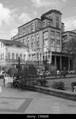 A view of praca almeida couto salvador de bahia, in black and white Stock Photo